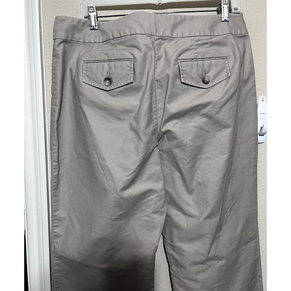 Ann Taylor Womens Pants Beige 14 Chinos High Rise Wide Leg Career Minimalist - Picture 5 of 7